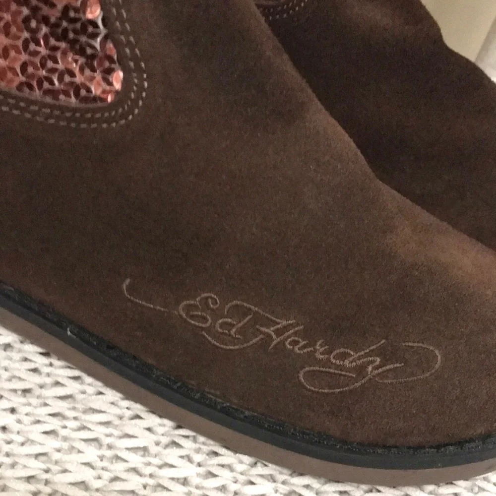 Ed Hardy Sequined Boots Y2K